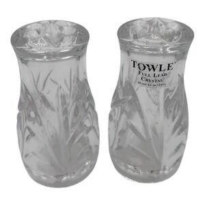 Towle Full‎ Lead Crystal Salt & Pepper Set Made In Austria Luxury Perfect Gift